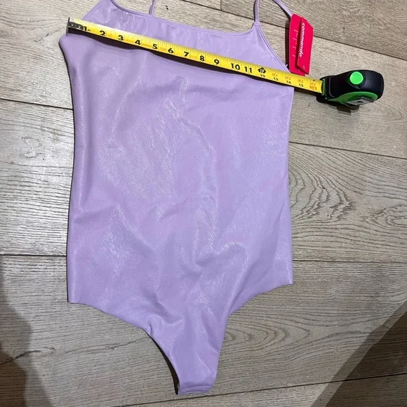Commando Faux Leather Spaghetti Strap Bodysuit (lavender) - Picture 5 of 8